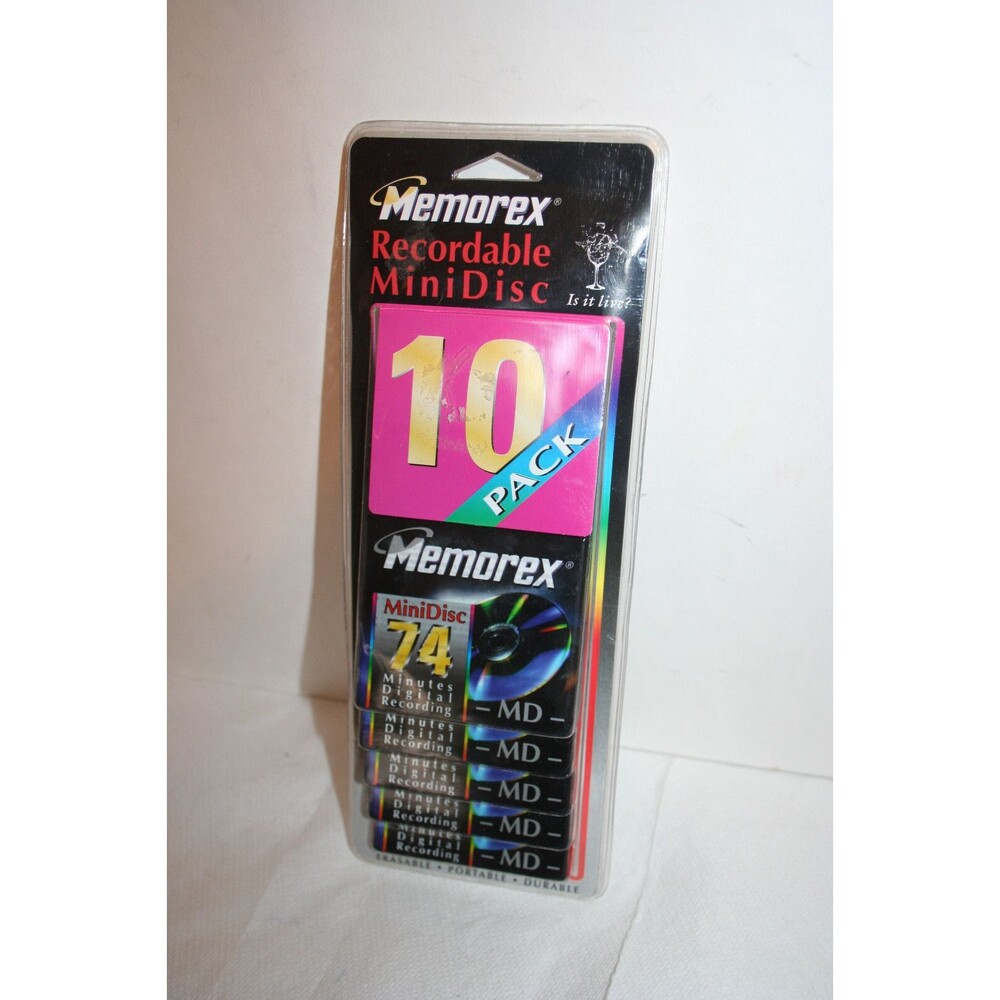 (10) Memorex MD 74 Black Mini Disc 74 Minute ** NEW SEALED PACKAGE